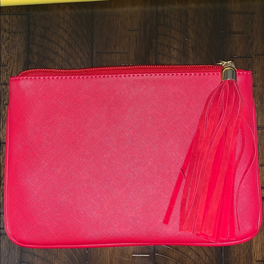 Chicos Red Pamela Bag With Tassle